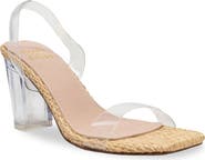 CHASE AND CHLOE Chase Slingback Lucite Block Heel Sandal