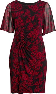 Connected Apparel Flutter Sleeve Cocktail Dress
