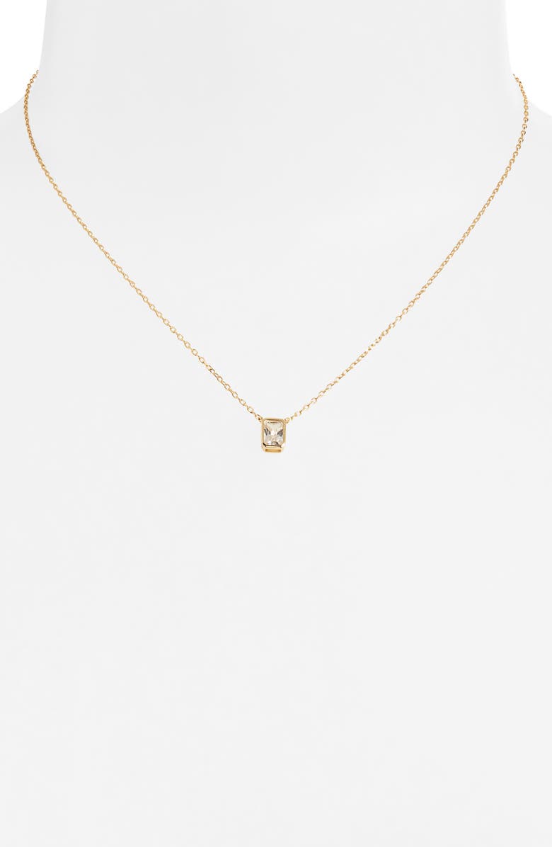 Argento Vivo Sterling Silver Cubic Zirconia Pendant & Stud Earrings Set, Alternate, color, Gold