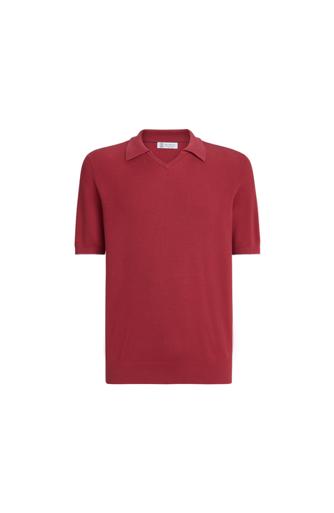 Cotton English rib knit polo