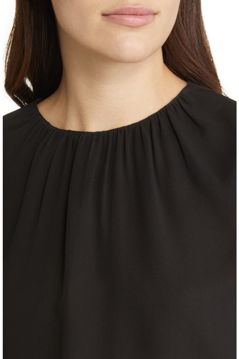 Ruffle Cuff Silk Georgette Blouse, Alternate, color, NOIR