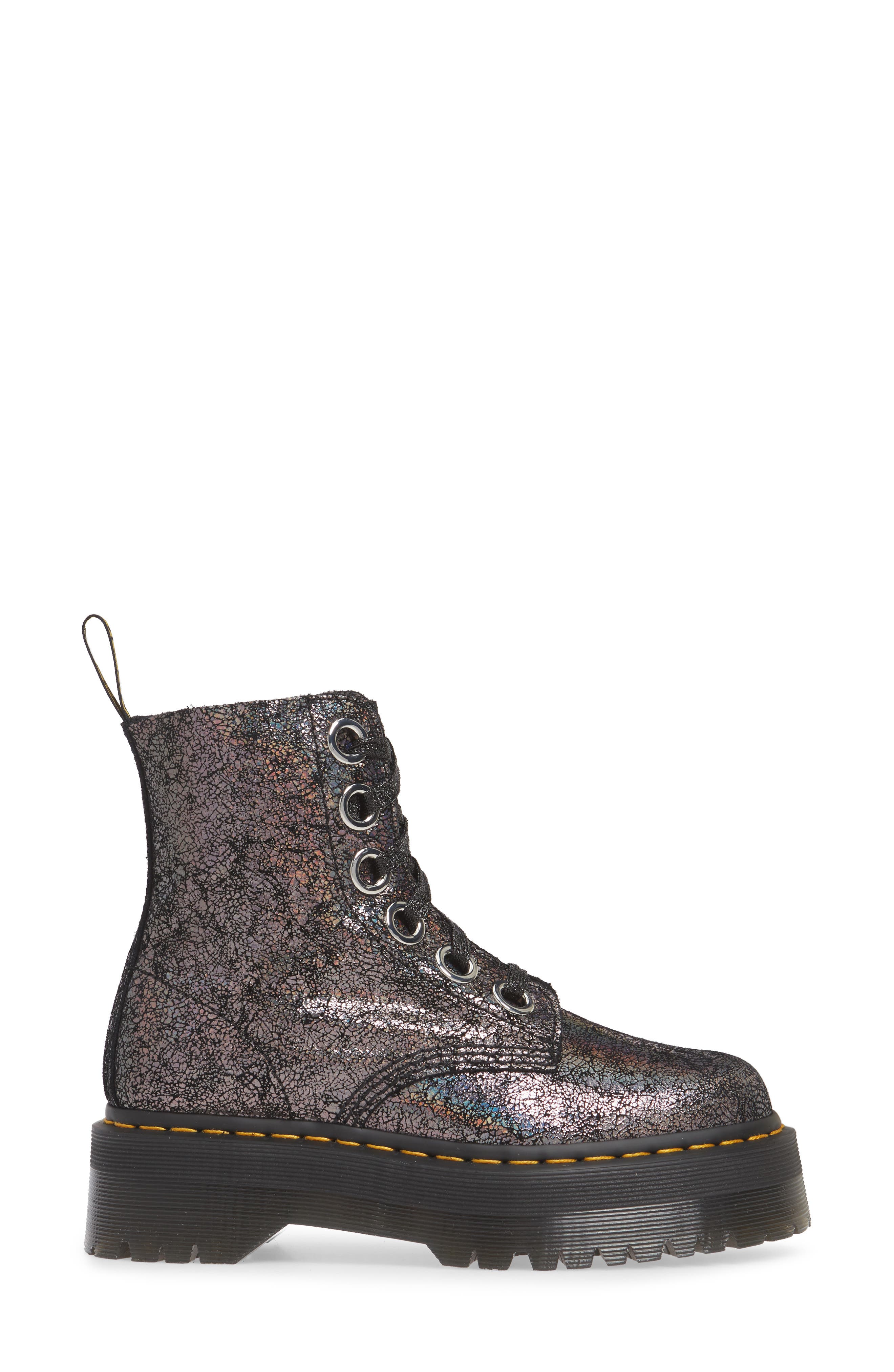 Molly Crackle Boot, Alternate, color, GUNMETAL IRIDESCENT CRACKLE