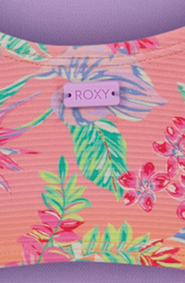 Roxy Kids' Coastal Breeze Cutout Rib One-Piece Swimsuit, Alternate, color, Peach Pink