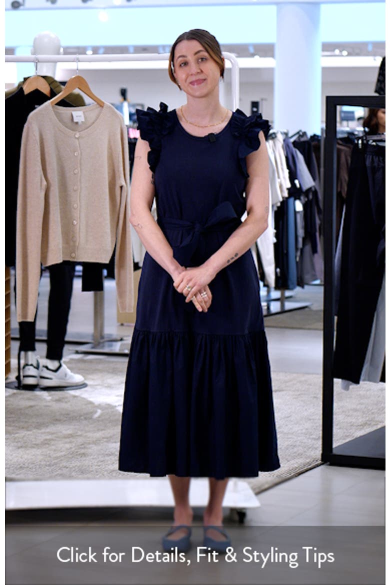 Ruffle Tie Waist Mixed Media Dress video