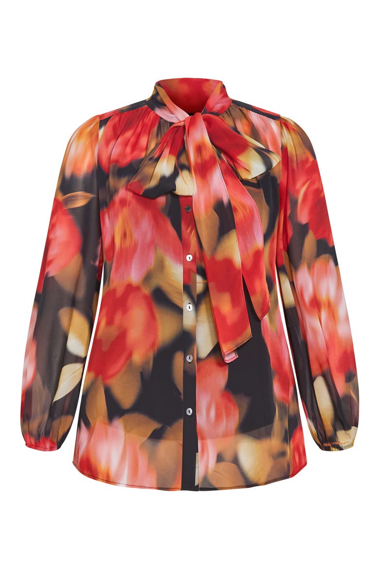 Celine Print Tie Neck Top, Alternate, color, LOLLITA FLORAL