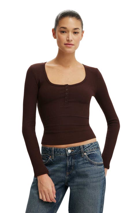 Women's Blake Scoop Henley Long Sleeve