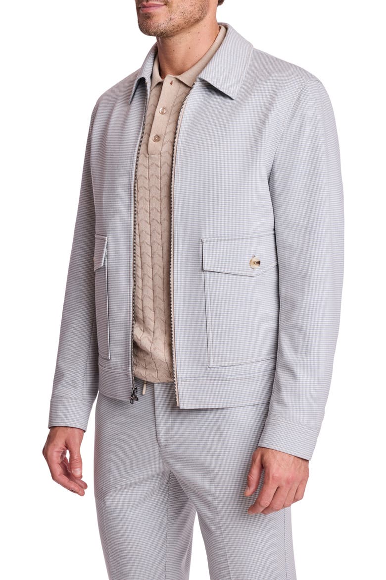 Milo Slim Fit Zip Jacket, Alternate, color, STEEL PUDDLE KNIT HOUNDSTOOTH