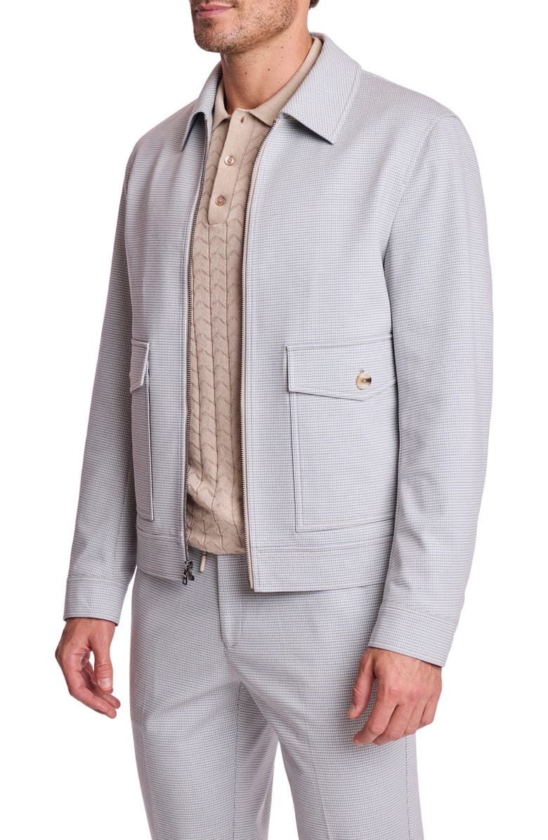 PAISLEY & GRAY Milo Slim Fit Zip Jacket, Alternate, color, Steel Puddle Knit Houndstooth