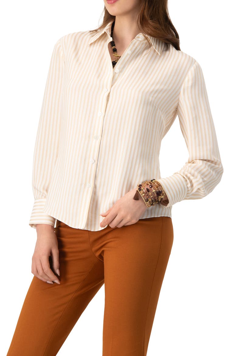 Classic Striped Shirt, Alternate, color, Beige