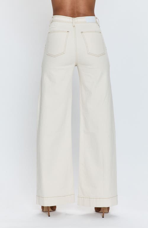 Pistola Penny Utility High Rise Wide Leg Denim Pants In Ecru In White