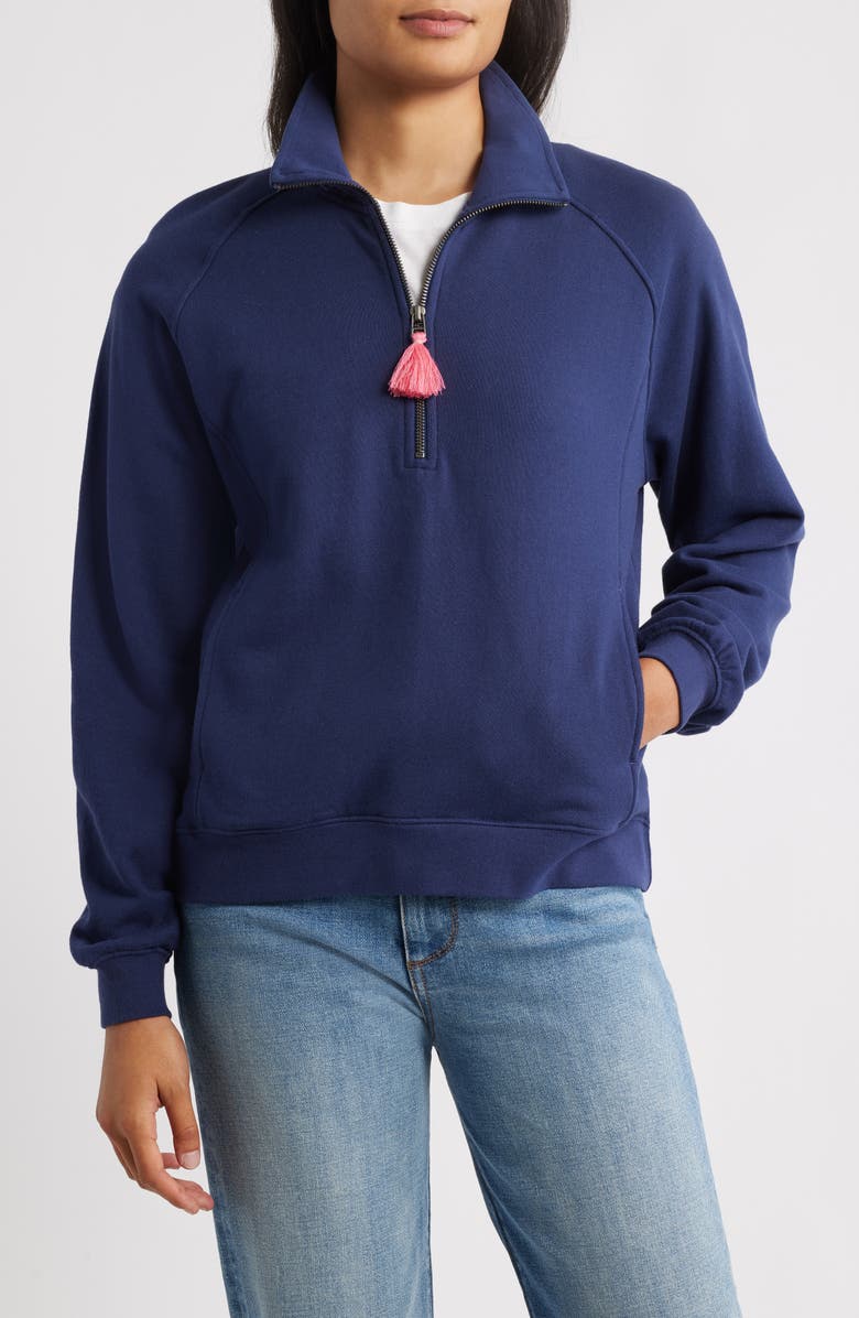 Hatley Mock Neck Pullover, Main, color, Patriot Blue