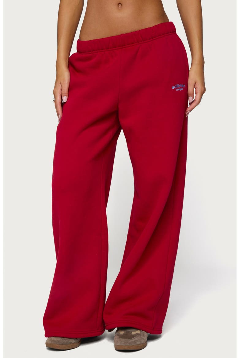 Los Angeles Wide Leg Sweatpants, Main, color, RED