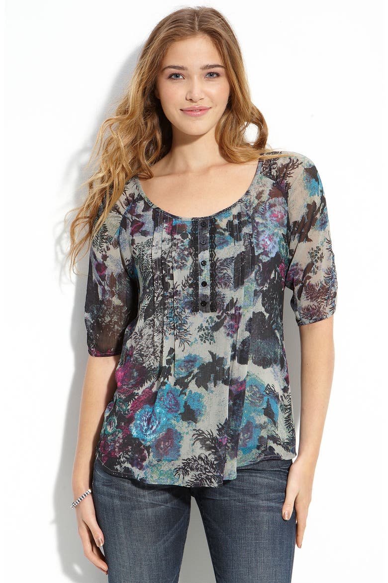 Loved Squared Chiffon Top, Main, color, GREY