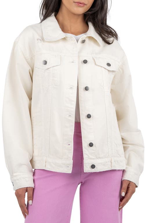 Kut From The Kloth Emmy Relaxed Fit Denim Jacket In Ecru