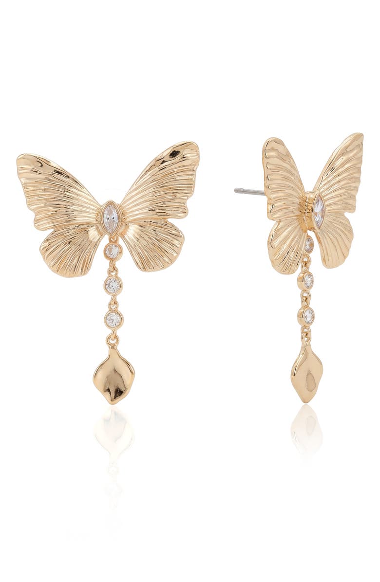 Ettika Fluttering Glow Drop Earrings, Main, color, Gold