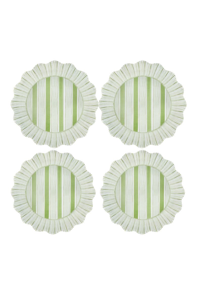 Cabana Set of 4 Melamine Dinner Plates, Main, color, SEAGRASS