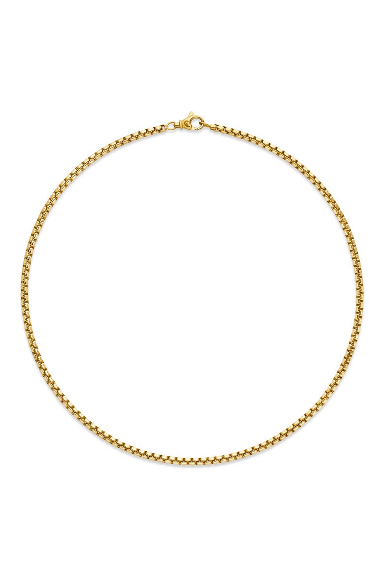 Men's 18K Yellow Gold Box Chain Necklace, 3.4mm, Alternate, color, 18KYG