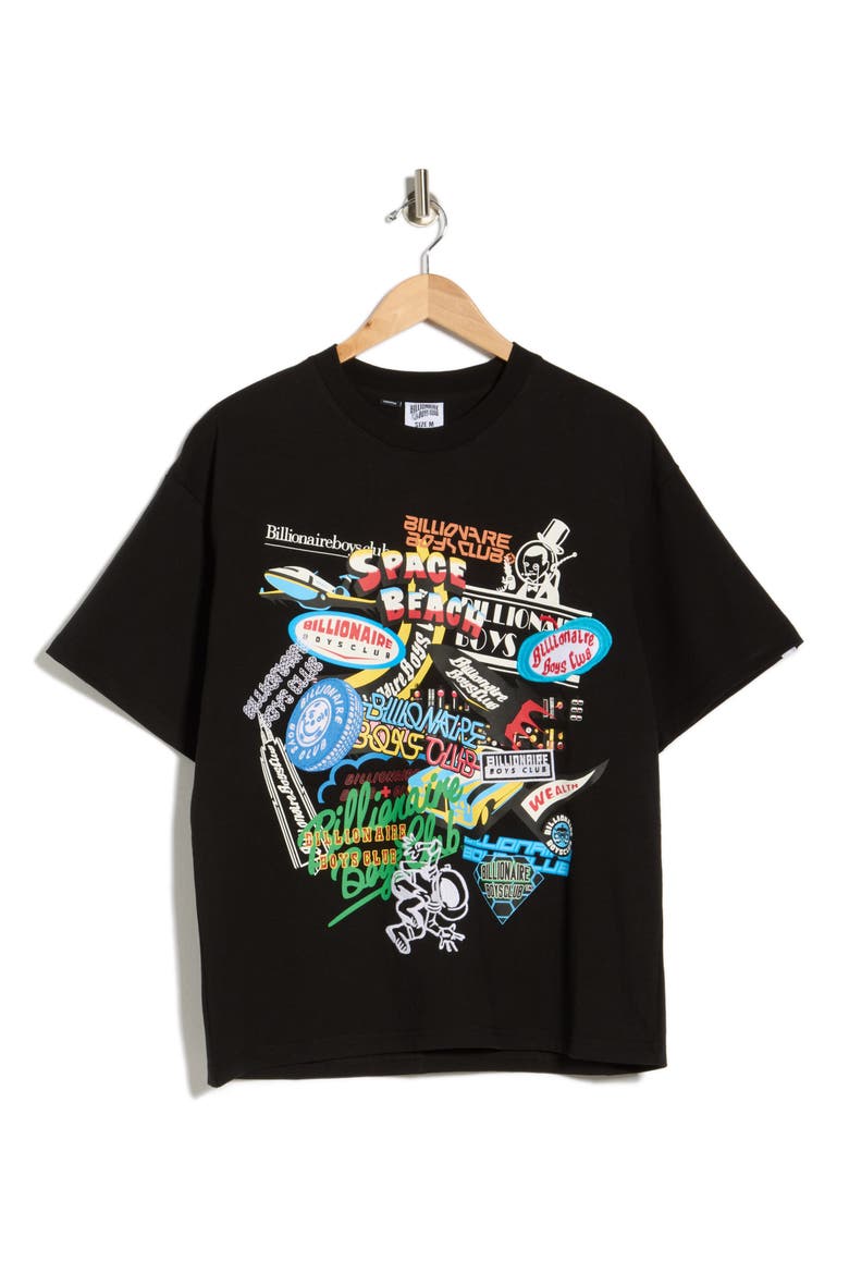Space Beach Club Graphic T-Shirt, Alternate, color, BLACK