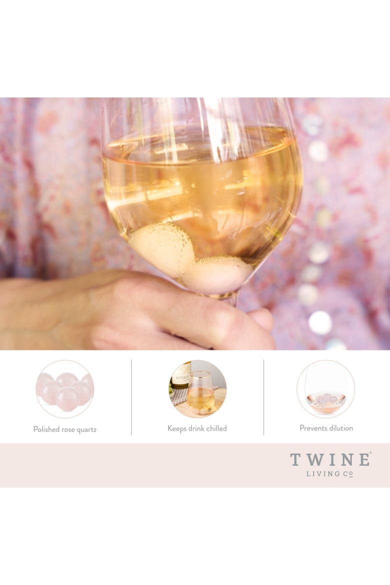 Rose Quartz Wine Gems Set of 6, Alternate, color, Pink