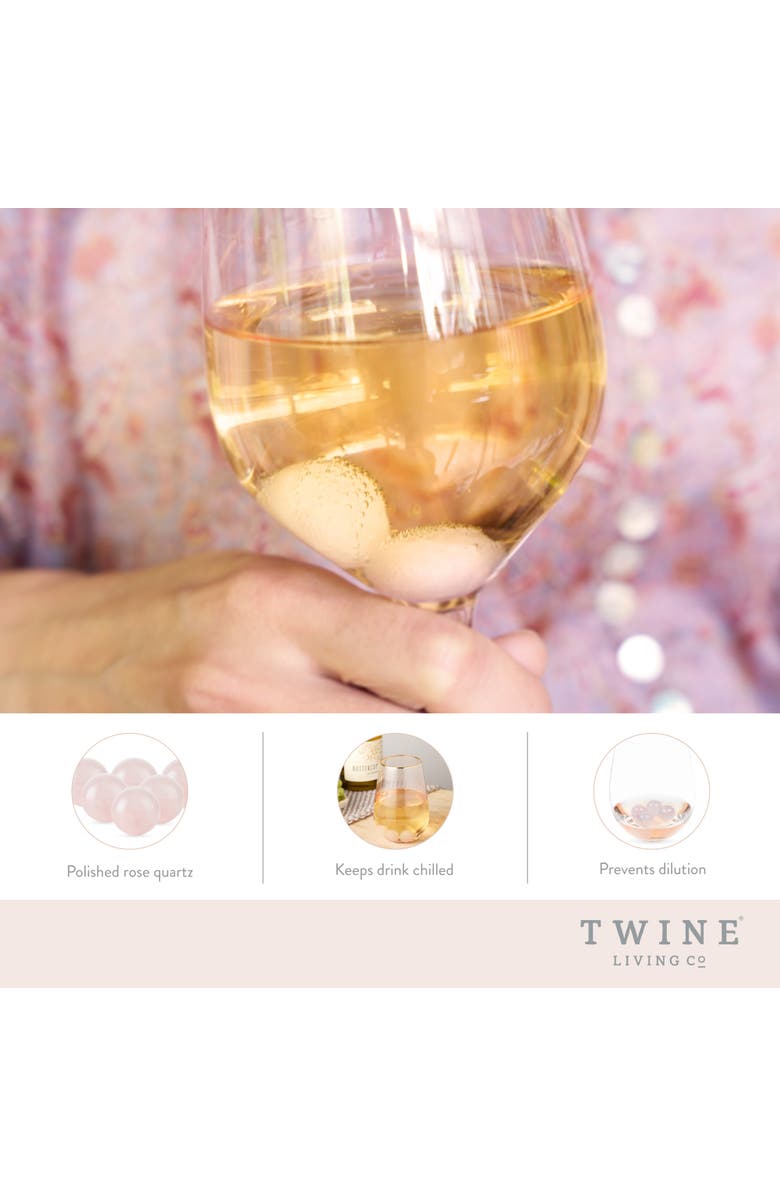 TWINE Rose Quartz Wine Gems Set of 6, Alternate, color, Pink