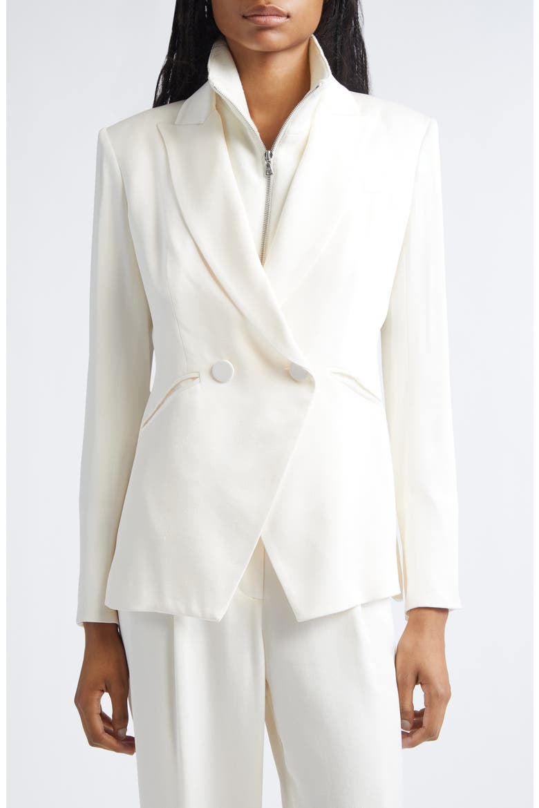 Rickie Crepe Back Satin Dickey Jacket, Alternate, color, DOVE