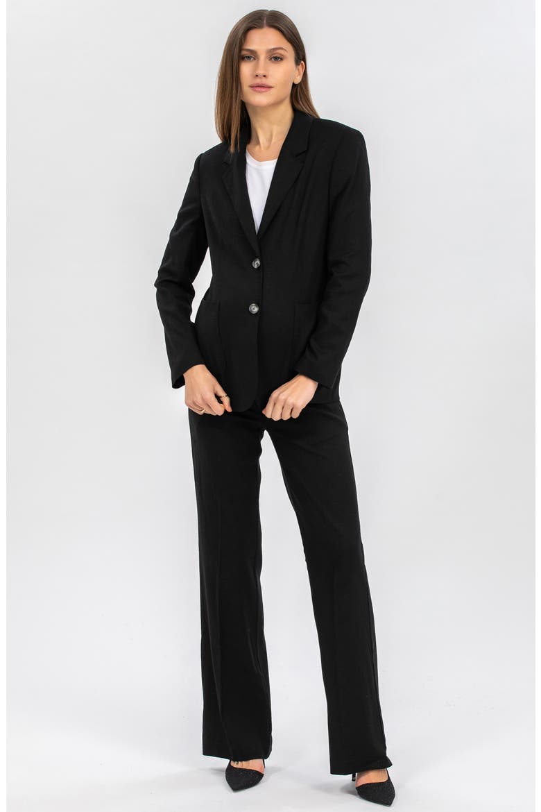 Eliana Two-Button Maternity Blazer, Alternate, color, BLACK