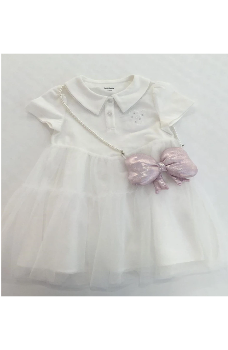 Balabala Toddler Girl Have Fun Style Knitted One-Piece Dress, Main, color, White