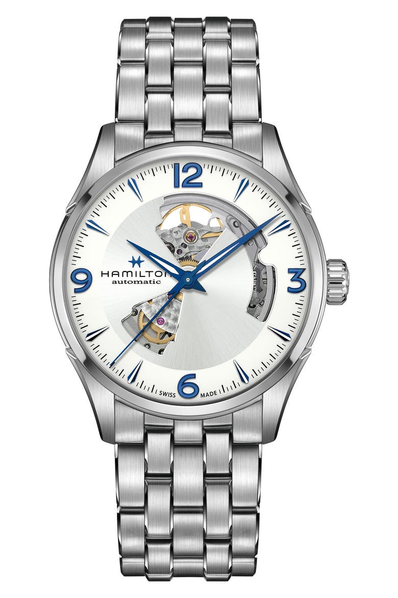 Jazzmaster Skeleton Bracelet Watch, 42mm, Main, color, STAINLESS STEEL