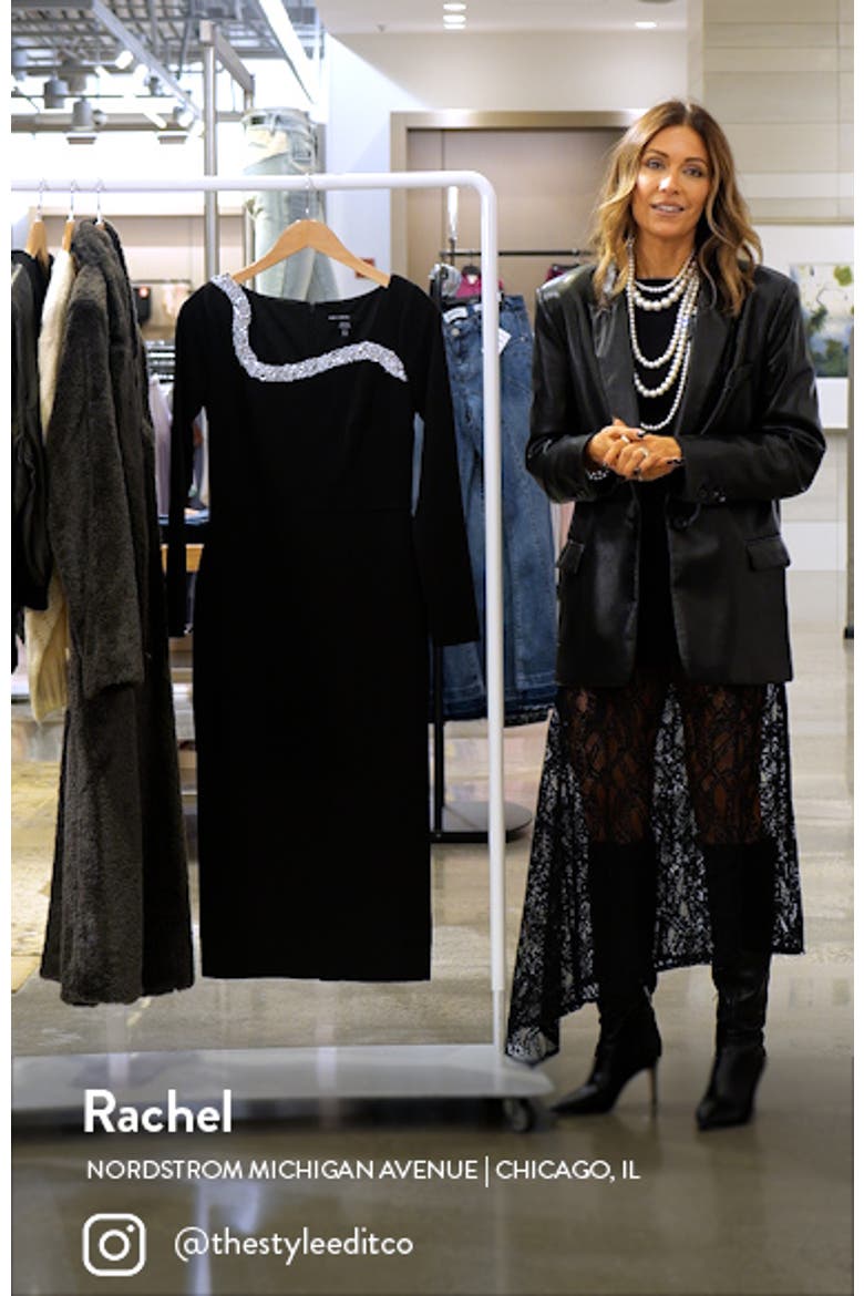 Beaded Long Sleeve Midi Dress video