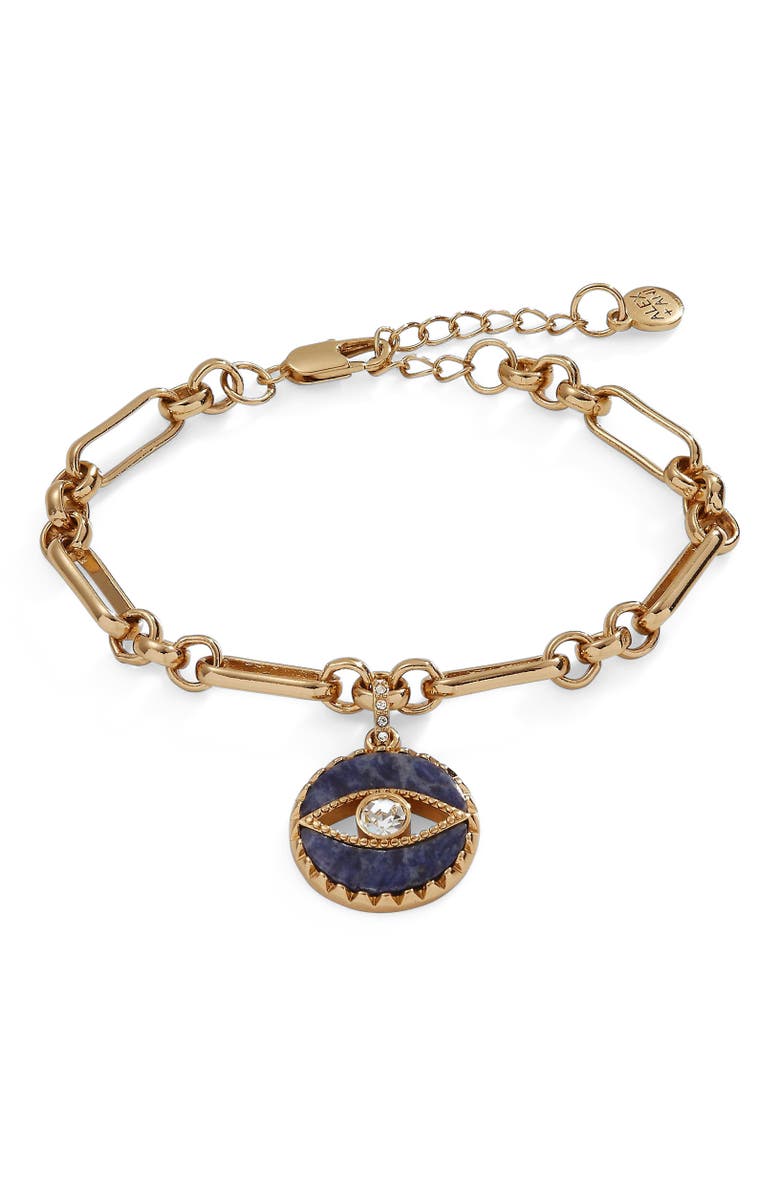 Alex and Ani Evil Eye Chain Bracelet, Main, color, Gold