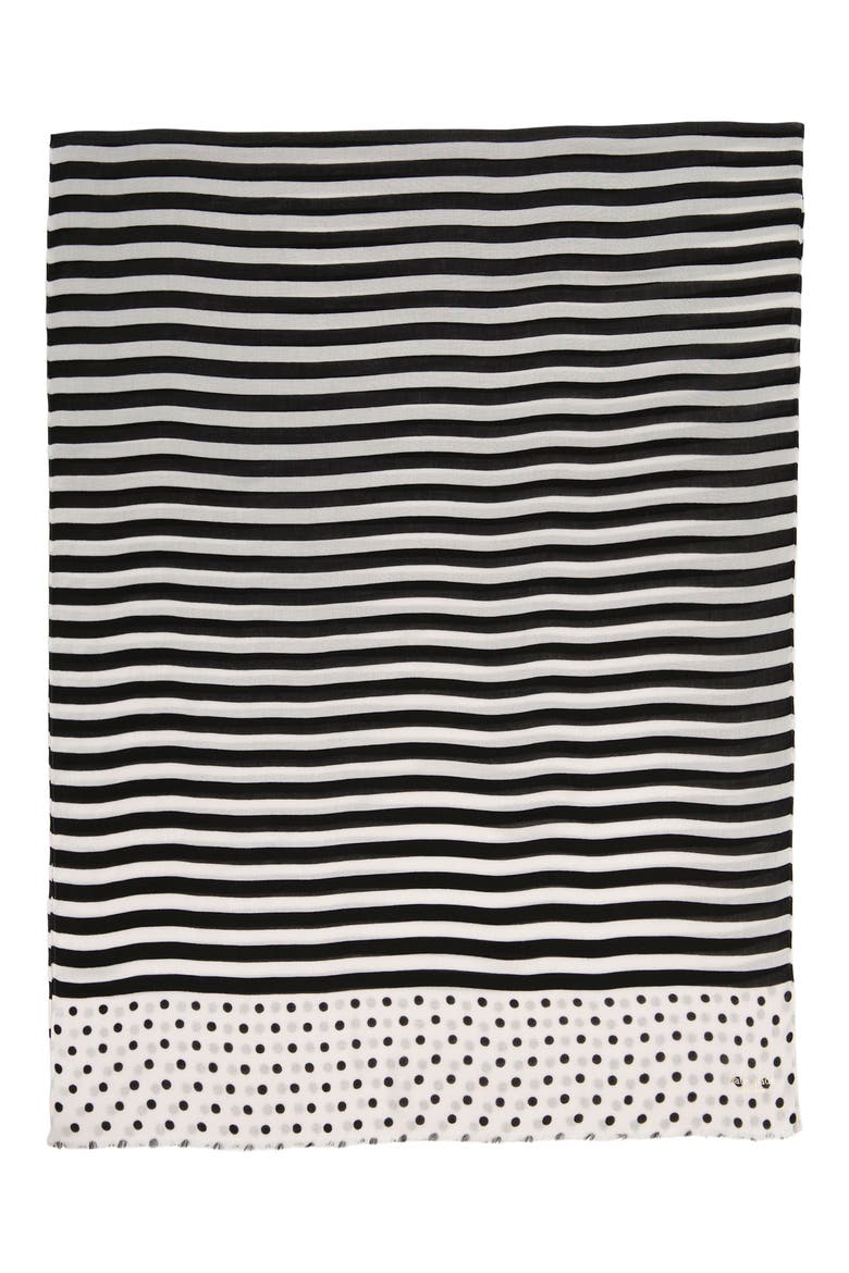 sailing stripe twill scarf, Alternate, color, PARCHMENT