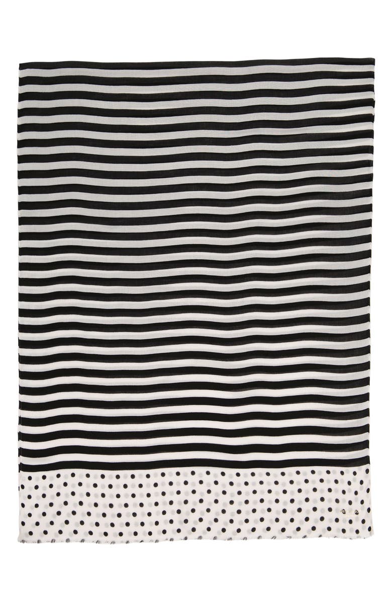 Kate Spade New York sailing stripe twill scarf, Alternate, color, 