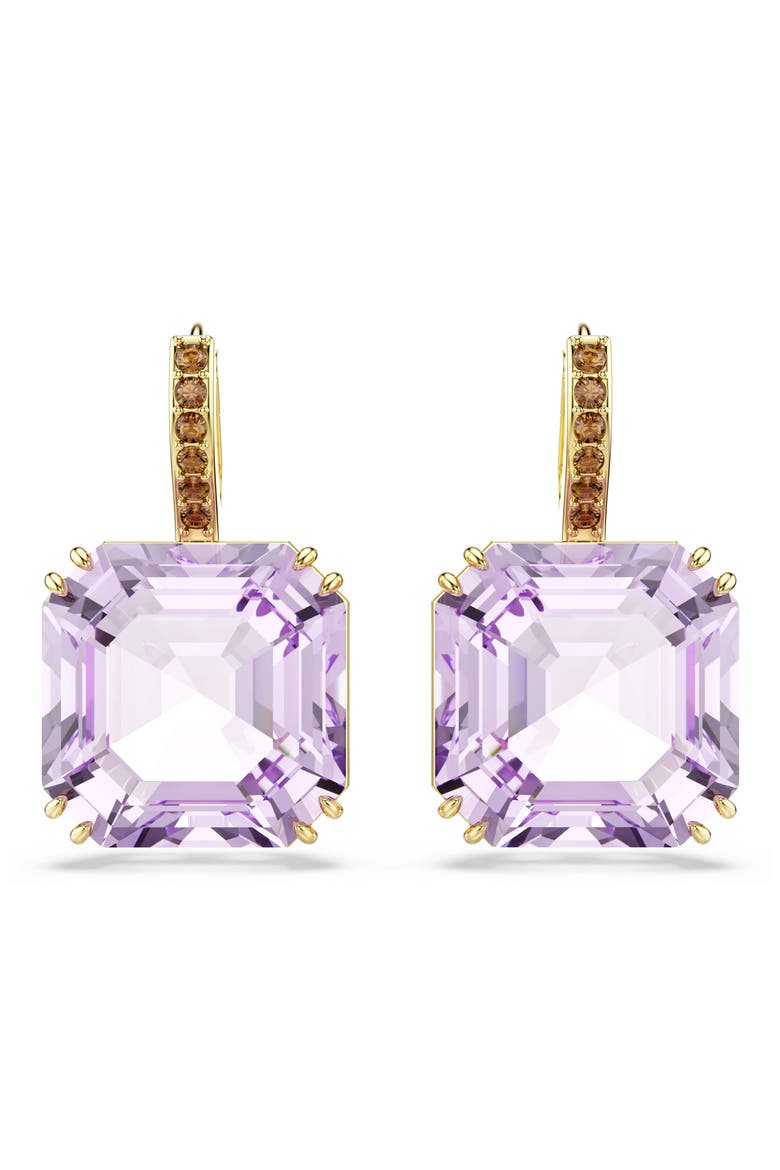 Millenia Crystal Drop Earrings, Alternate, color, VIOLET WITH GOLD