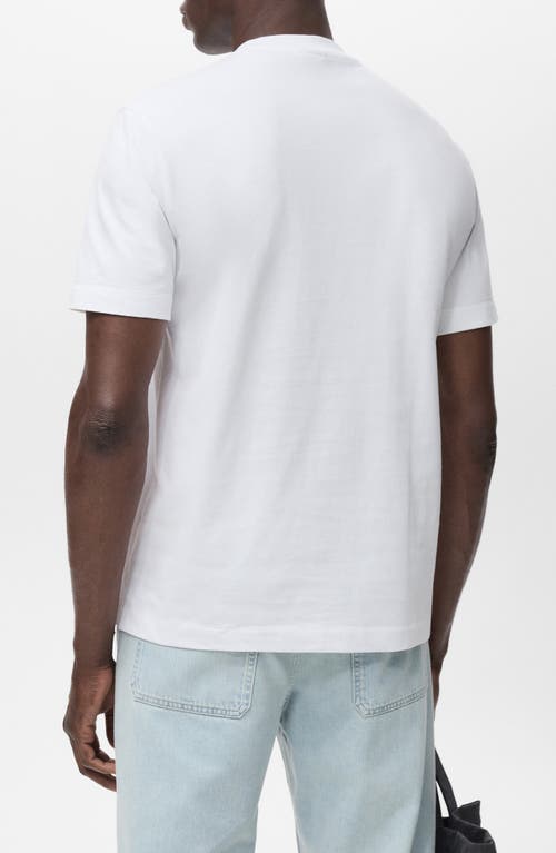 Mango Shellfish Embroidery Crewneck T-shirt In White