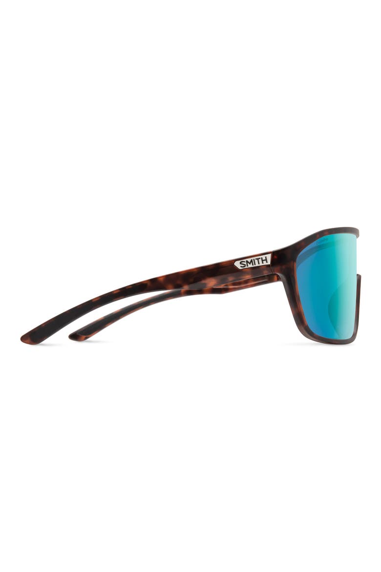 Boomtown 135mm ChromaPop™ Polarized Shield Sunglasses, Alternate, color, MATTE TORTOISE / CHROMAPOP POLARIZED OPAL MIRROR