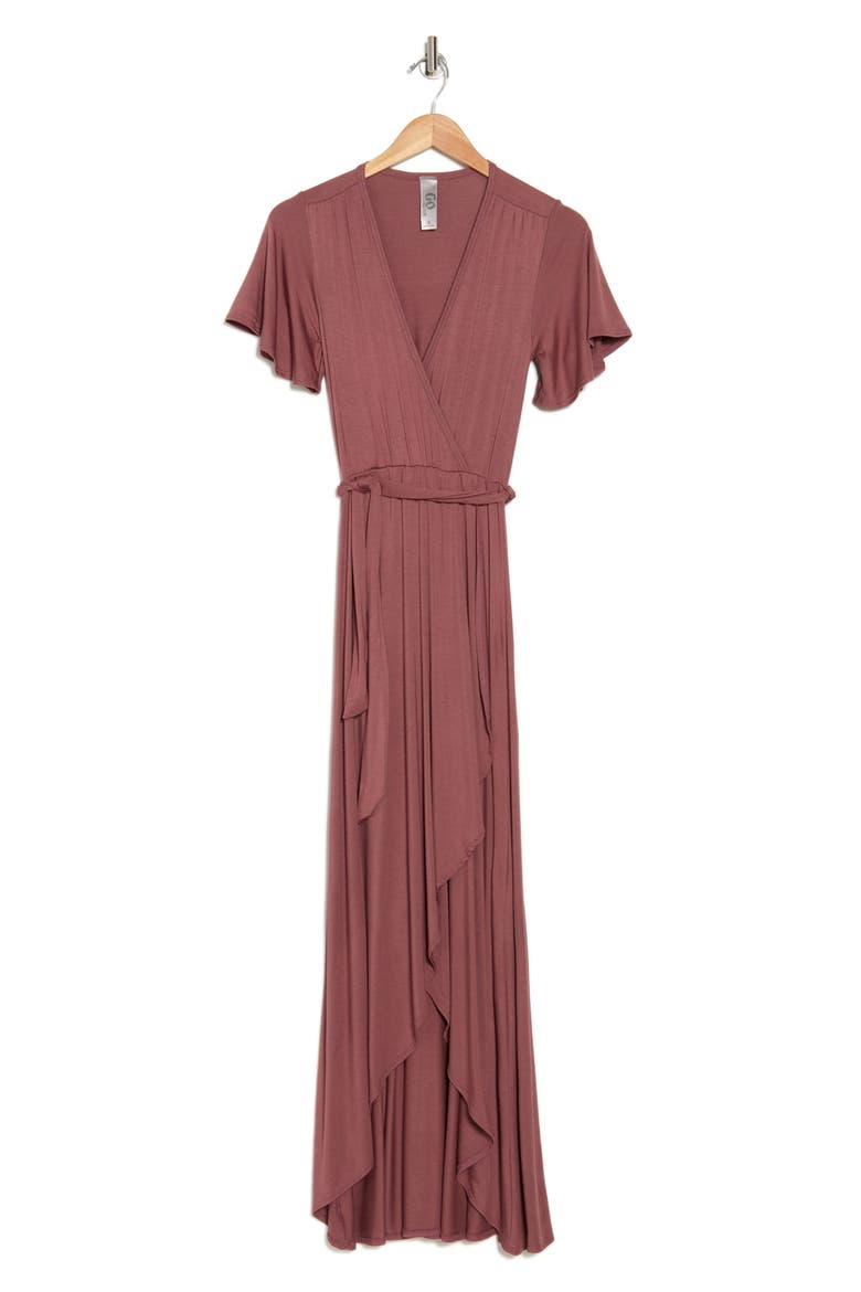 Cascade Wrap Maxi Dress, Alternate, color, CRUSHED BERRY