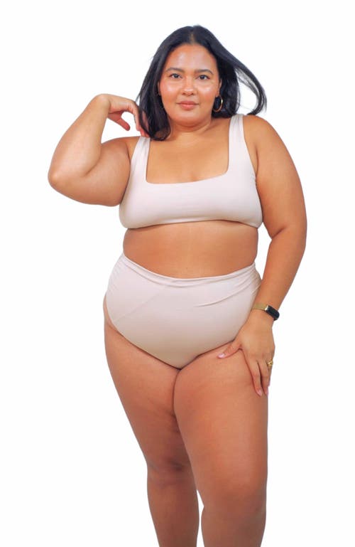 Mary Mercedes Cali Super High Waisted Bikini Bottom in Cream  product