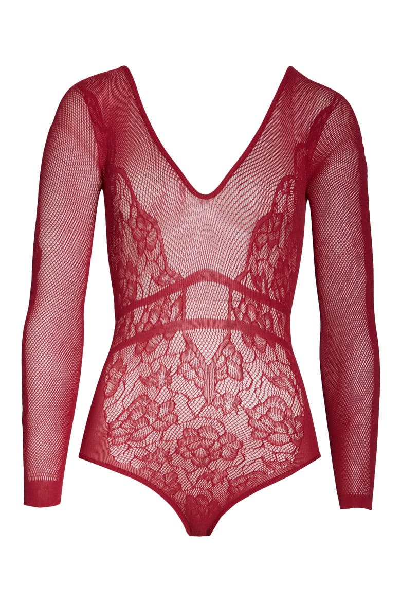 Lingerie Mas Vino Teddy, Alternate, color, BURGUNDY