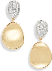 Marco Bicego Lunaria Pavé Diamond Disc Drop Earrings