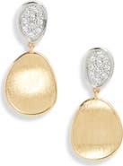 Marco Bicego Lunaria Pavé Diamond Disc Drop Earrings