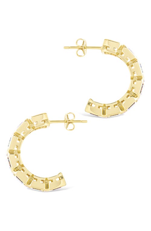 Sterling Forever Nyssa Baguette Cubic Zirconia Hoop Earrings