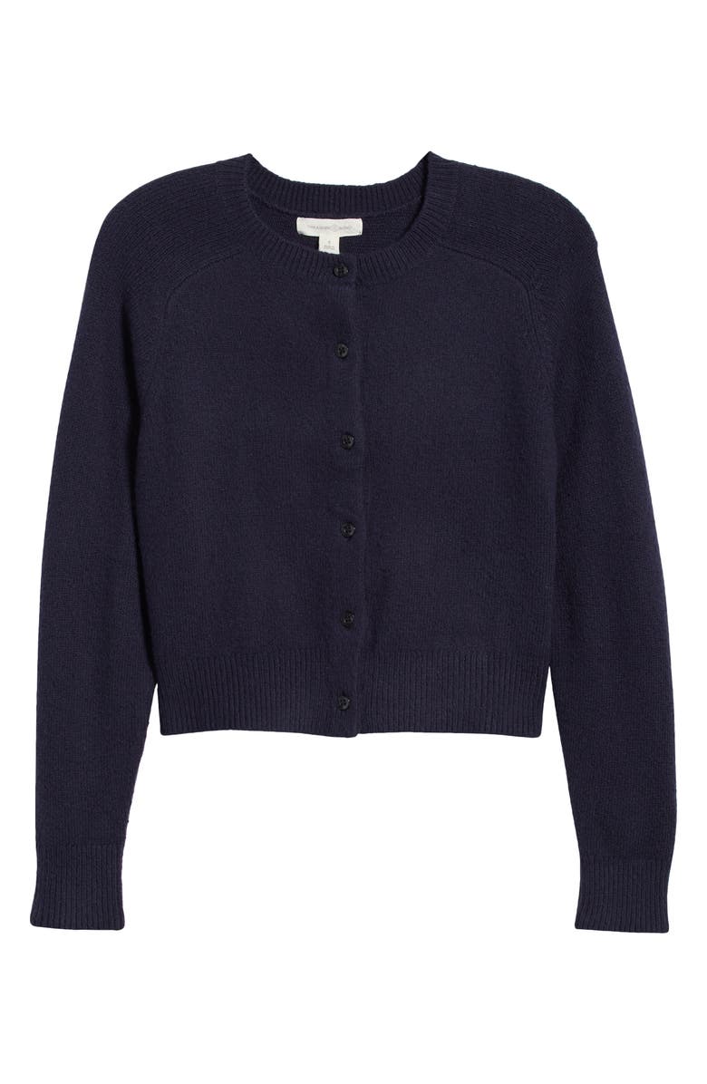 Treasure & Bond Crewneck Cotton Blend Cardigan, Alternate, color, Navy Blazer