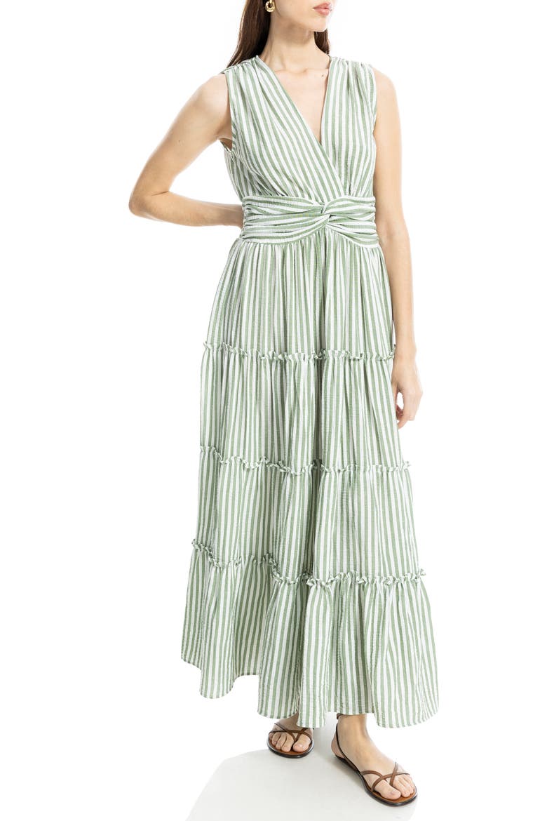 maxi dress with waistband Mindy Drop Waist Textured Maxi Dress