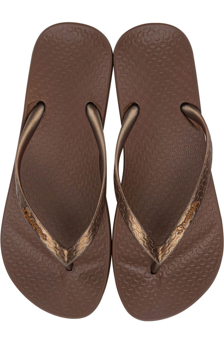 Ipanema Ana Flip Flop, Alternate, color, Brown/ Bronze