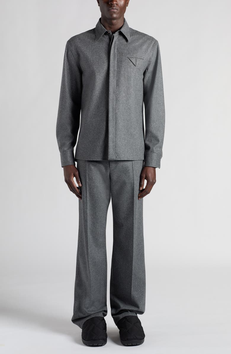 Bottega Veneta Regular Fit Lightweight Wool Flannel Pants, Alternate, color, 1962 Grey Melange