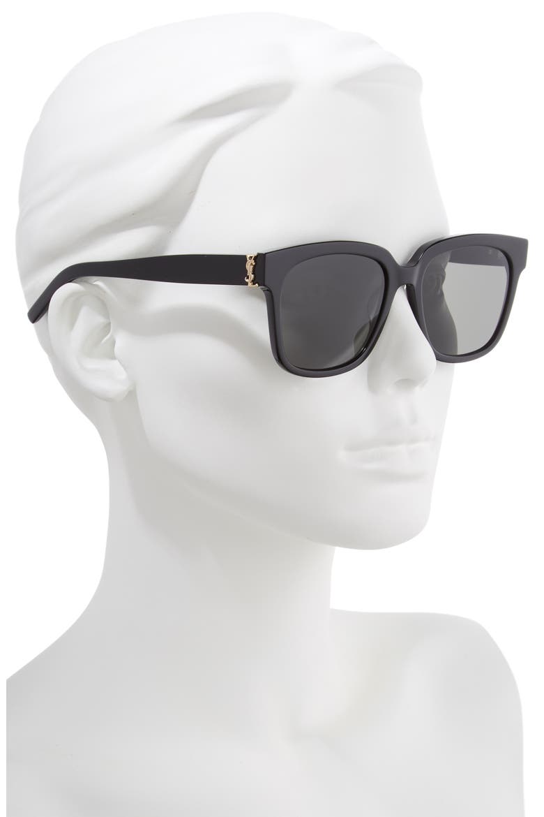 54mm Square Sunglasses, Alternate, color, BLACK/ GREY