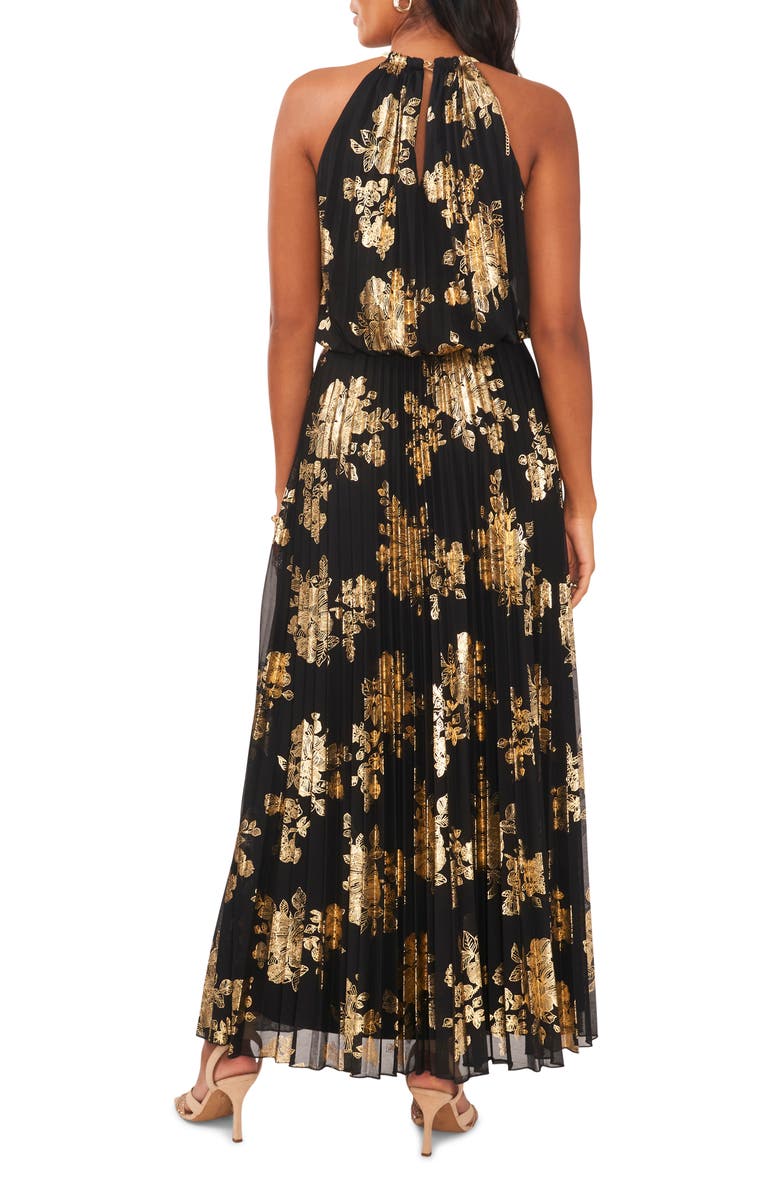 Halogen<sup>®</sup> Pleated High Neck Maxi Dress, Alternate, color,