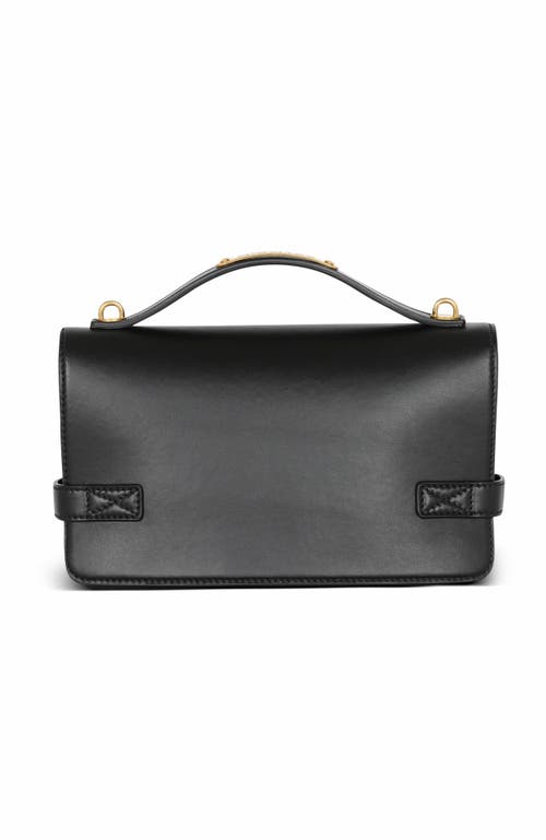 Balmain B-buzz 17 Leather Shoulder Bag In Black