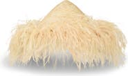 Gigi Burris Millinery Harriet Ostrich Feather Trim Straw Sun Hat