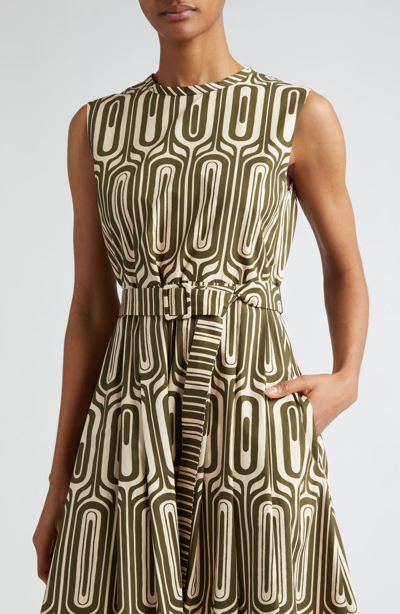 Max Mara Temide Sleeveless Belted Midi Dress, Alternate, color, 